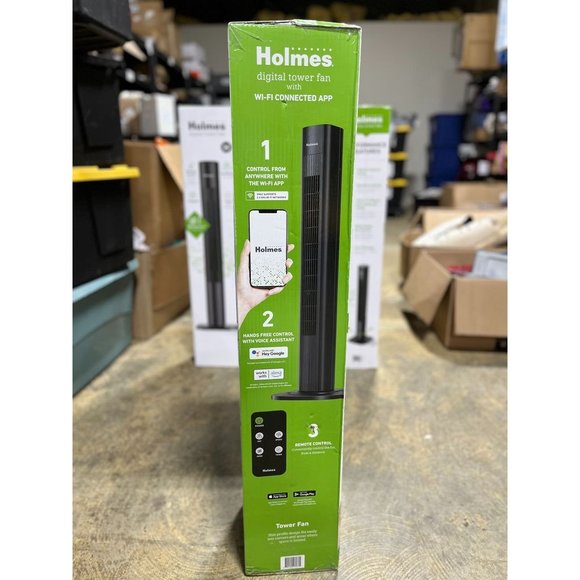 Holmes 36" Smart Tower Oscillating Fan Black - Picture 3 of 4